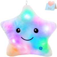 Pluș Stea cu lumini LED multicolore. Buton ON/OFF. Marshmellow. 24cm