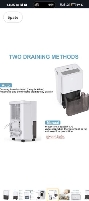 Dezumificator 10l  cu compresor - purificator aer - nou