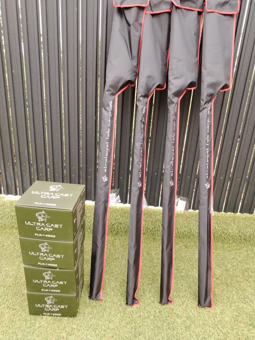 Set 4 lansete FL Strategist Tele Carp 3.9m + 4 Ultra Carp Flx 14000