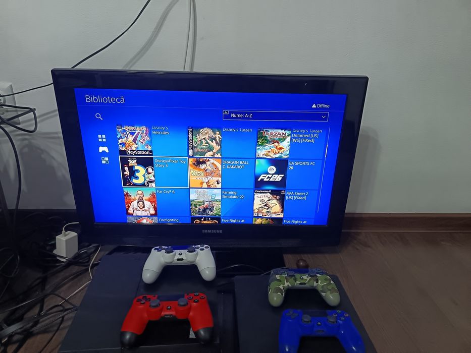 PlayStation 4/PS4 + 100 Jocuri (Orice Joc Gratis) ModaT FC26/GTA/NFS