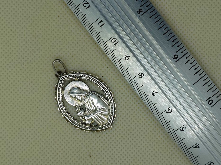 Pandantiv argint Isus cu potir gravare 29 iunie 1955