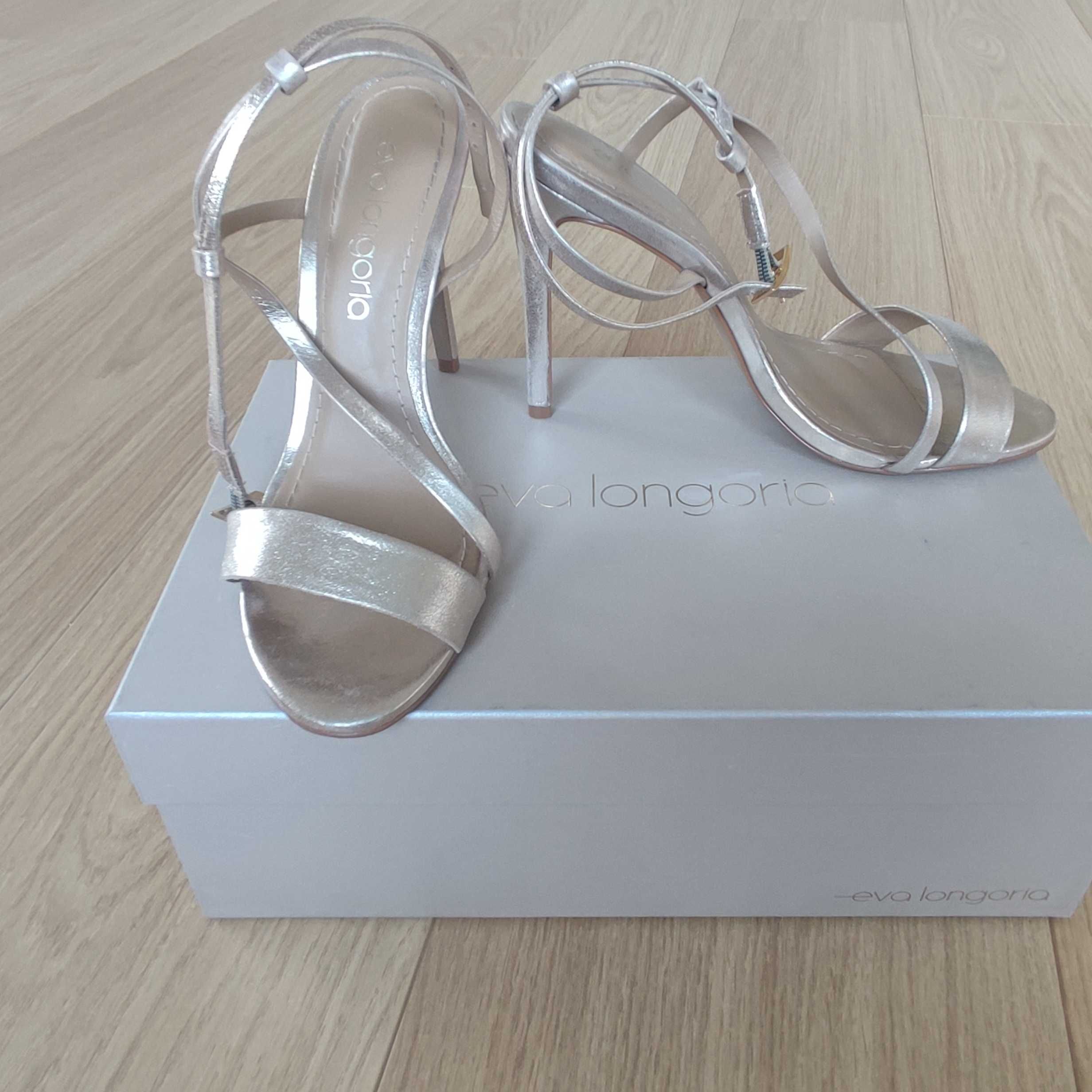 Златни обувки Eva Longoria, 38 номер, естествена кожа