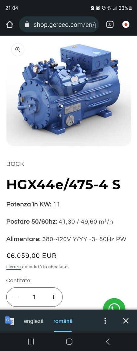 Agregat frigorific GEA HGX44e/475-4 S