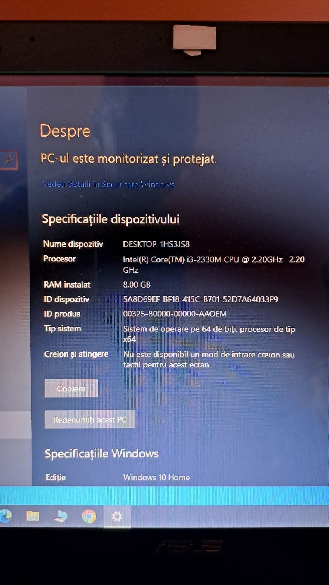 Laptop asus model x54h