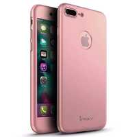 Husa 360º iPaky pentru iPhone 7 PLUS cu folie de protectie - Rose Gold