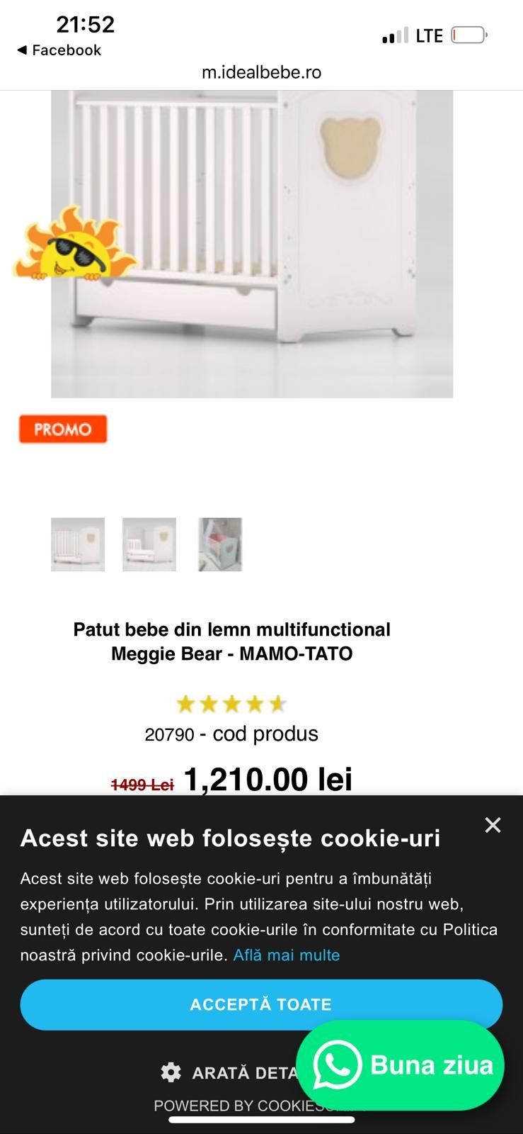 Pătuț bebe complet