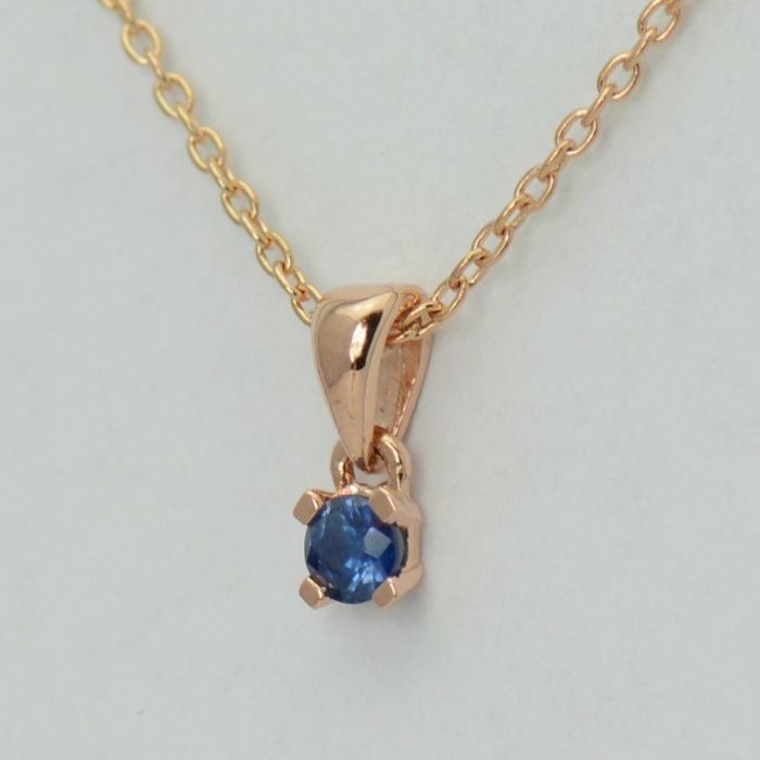 Lant din aur roz 18k cu safir cod 6259