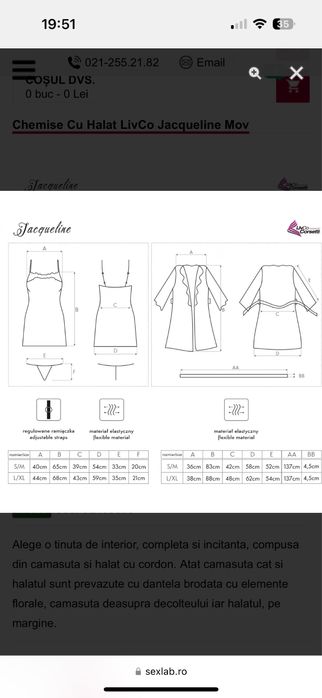 Set de noapte, 3 piese, Livco Corsetti Fashion marimea S - nou