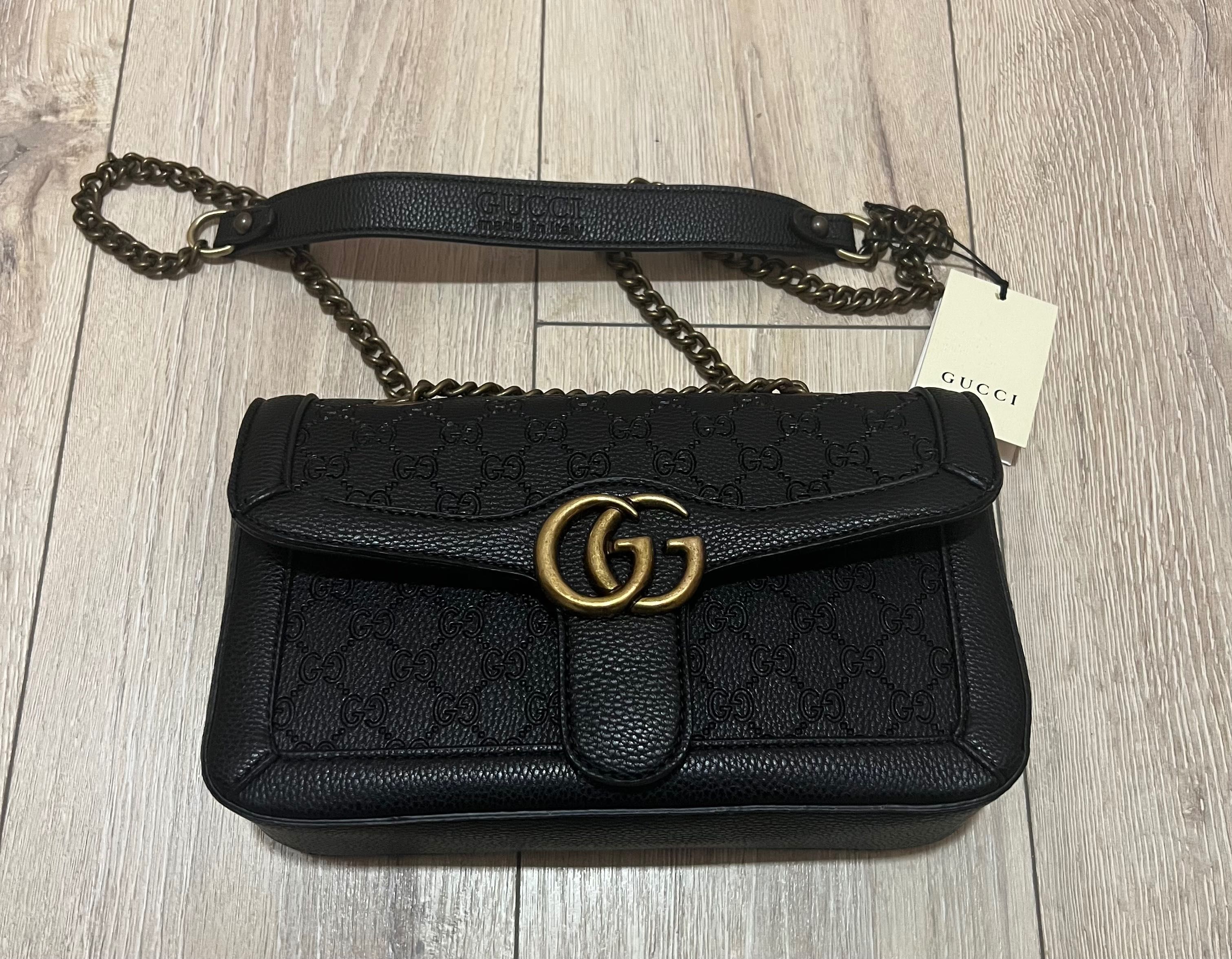 НОВА Дамска черна чанта GUCCI