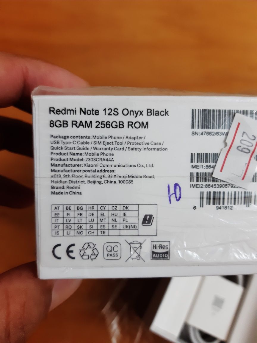 Redmi note 12s  8/256 gb