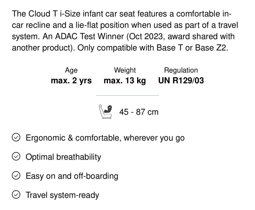 Car seat /scaun auto CYBEX Cloud T i-Size Sepia Black