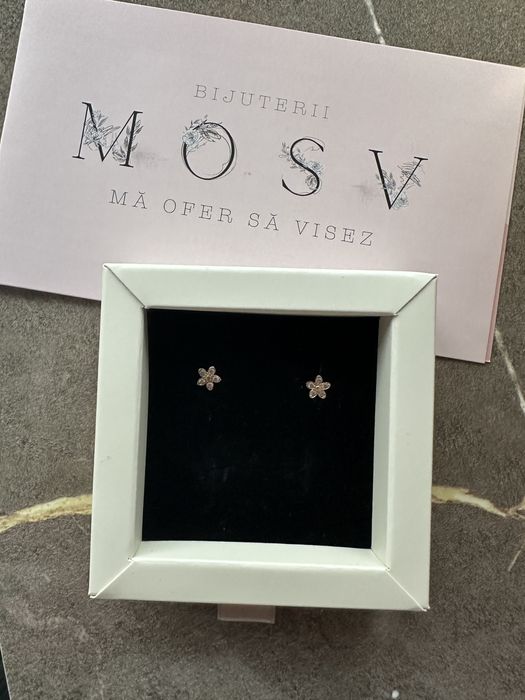 Cercei din aur 14k fetite cu protectie