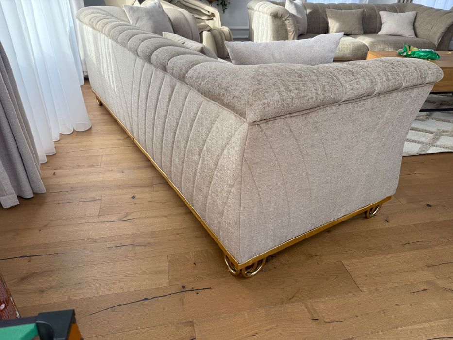 Set Canapele 3-3-2-1 Cappucino cu Auriu