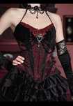 Corset underbust gotic cu accesoriu superb