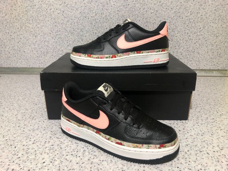 ОРИГИНАЛНИ *** Nike Air Force 1 Low Vintage Floral GS Black Pink White