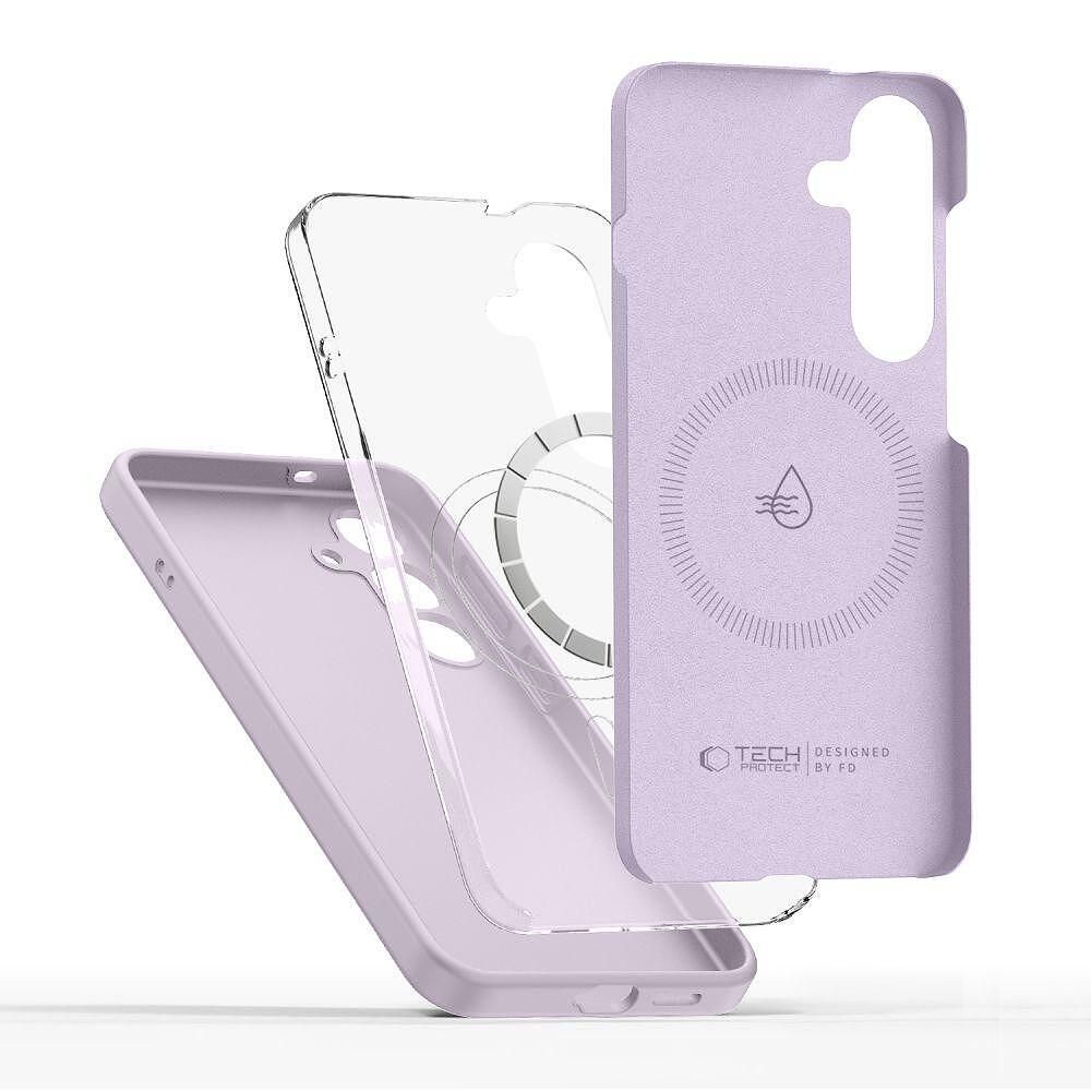 Кейс tech protect liquid silicone magsafe за samsung galaxy s25 violet