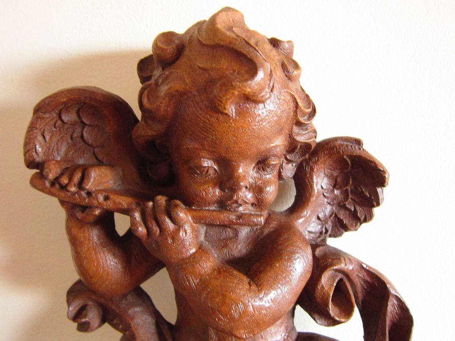 cadou rar Craciun  Inger mare sculptura lemn Germania 1950