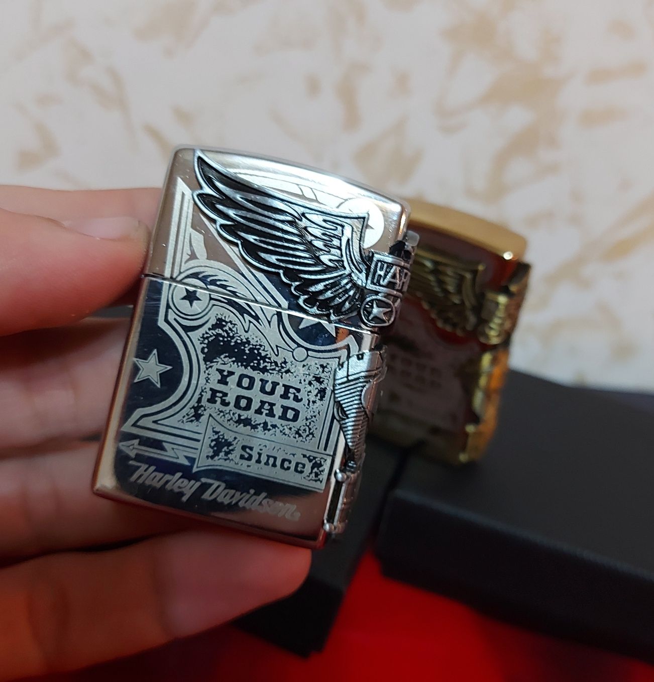 Газовая зажигалка Harley Davidson. Зажигалка на подарок.  Lighter.