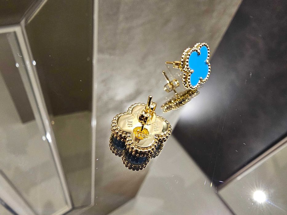 Van Cleef & Arpels VCA Turquoise Vintage Alhambra Clover Дамски Обеци