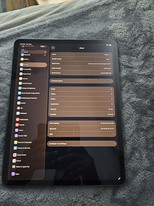 iPad pro 12.9 3 Gen 64