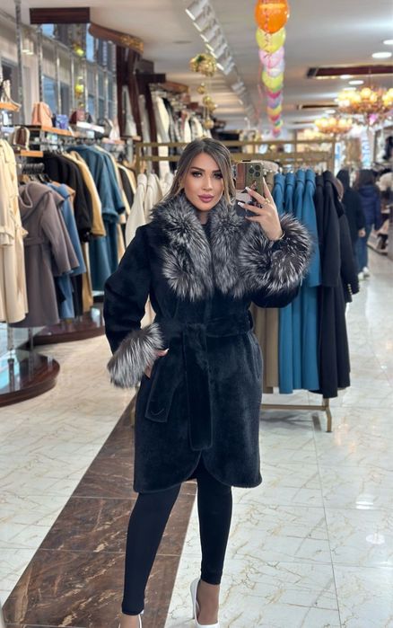 Натуральная шуба зима