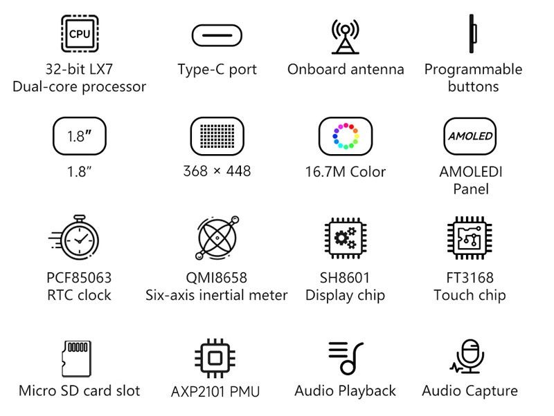 Vand placa dezvoltare ESP32 S3 cu display touch AMOLED de 1.8 inch