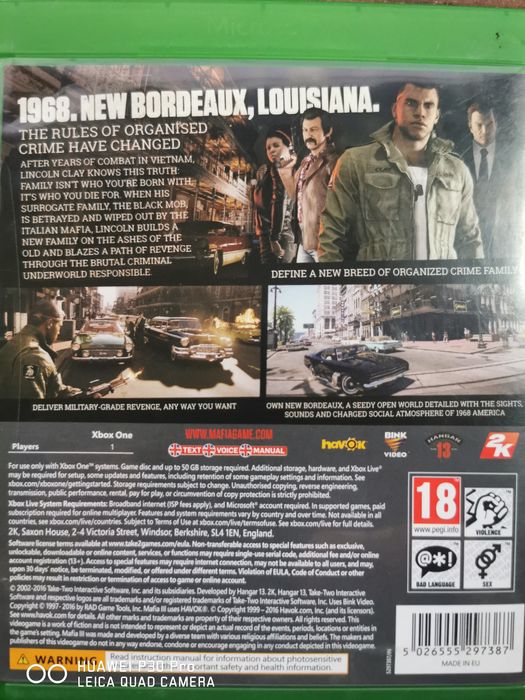 Mafia 3 Microsoft Xbox one