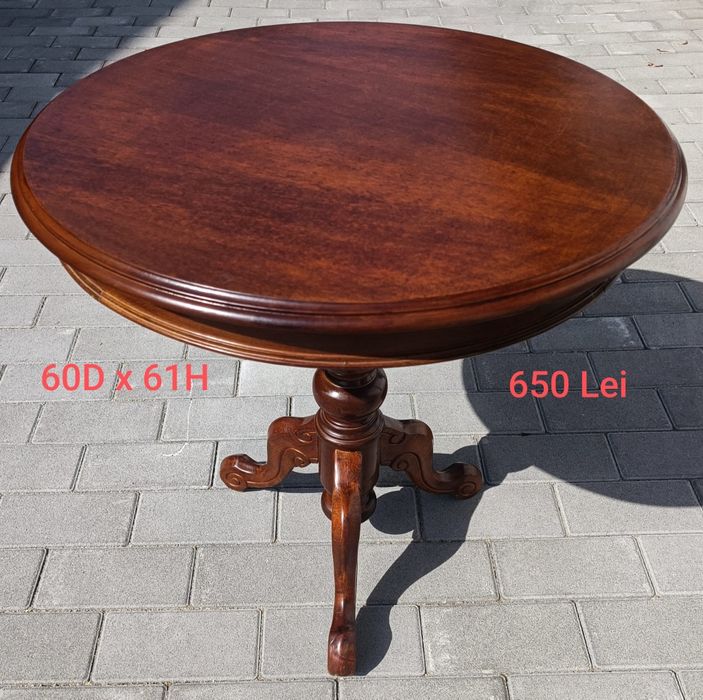 Masuta pentru cafea din Bronz / Lemn Masiv Vintage