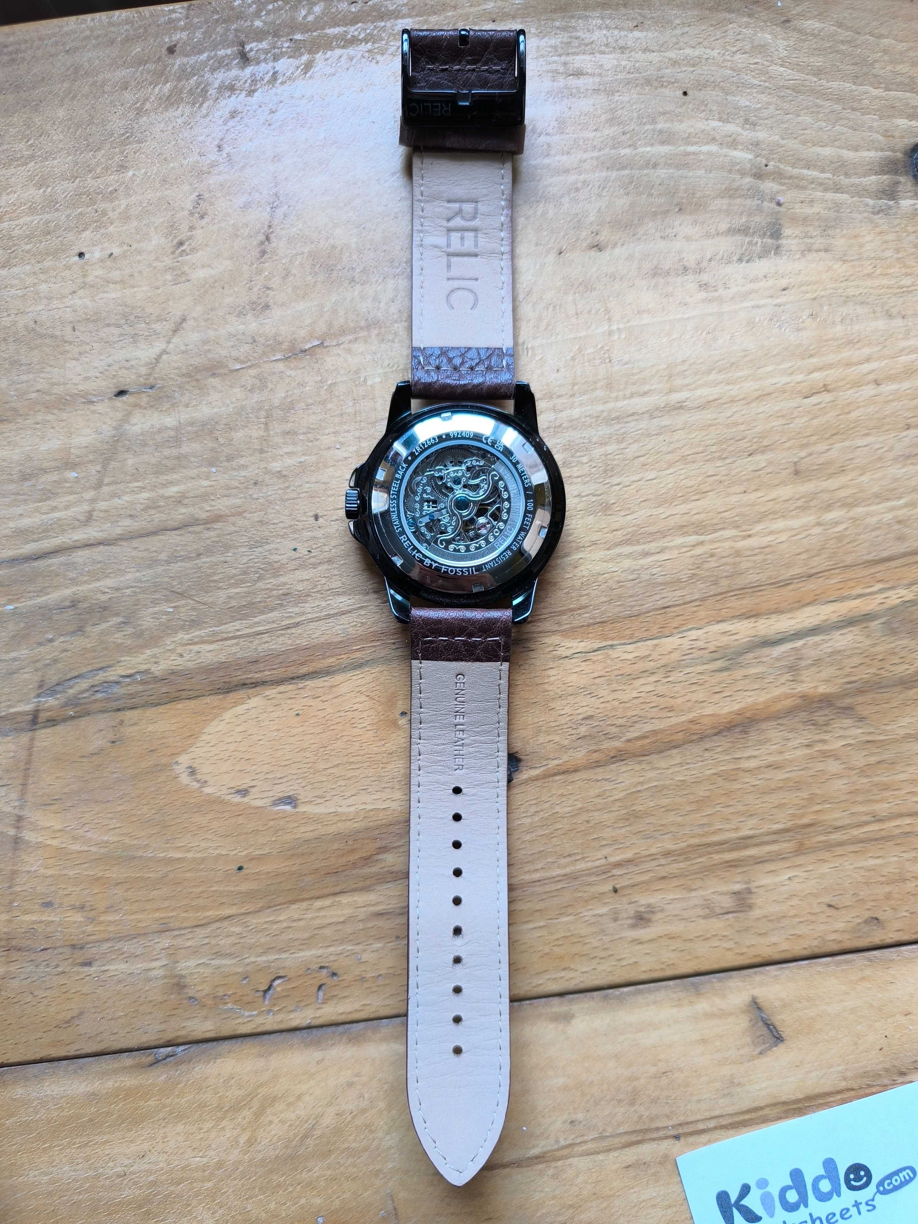 Fossil Relic Автоматичен часовник с кожена каишка