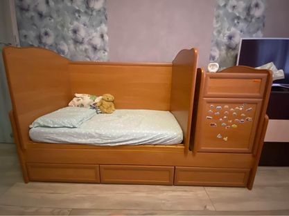 Дървено детско легло-люлка TRANSFORM Bertoni Lorelli