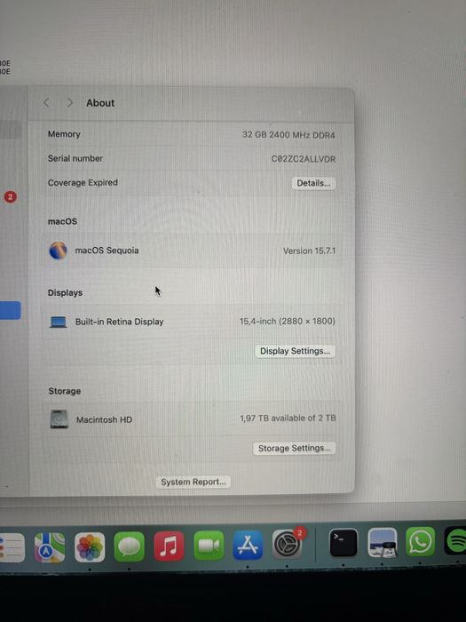 MacBook Pro i9 • 32GB • 2TB SSD • Dual GPU