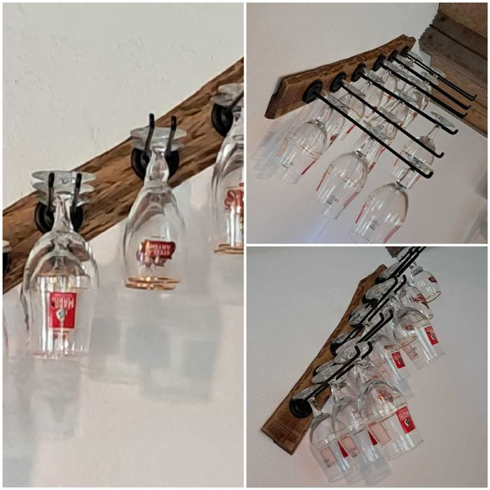 NOU - Suport pahare din lemn masiv