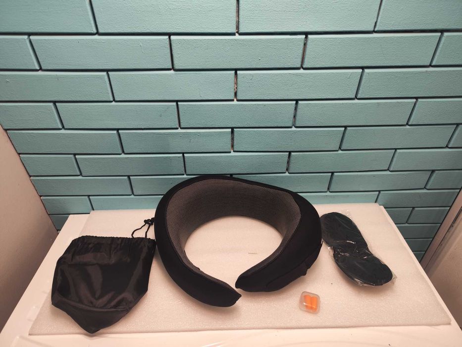 Mineup възглавница за пътуване от мемори пяна за самолет и кола черна