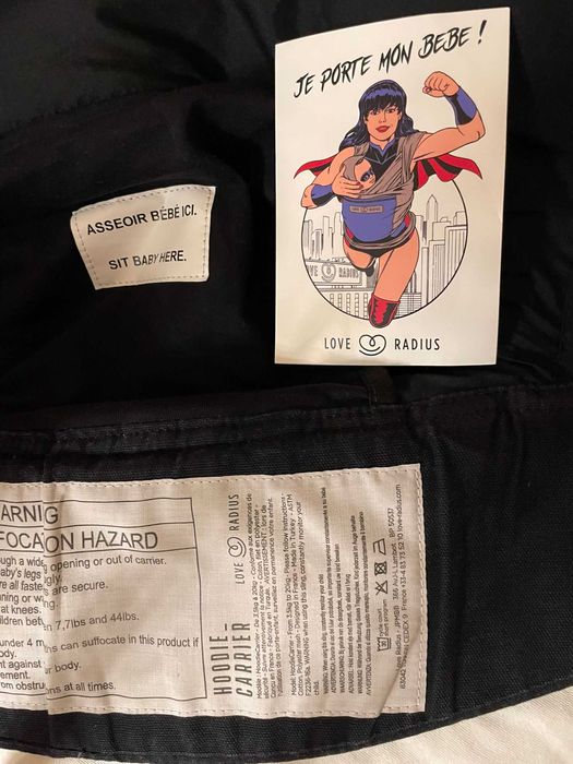 Marsupiu LOVE RADIUS Hoodie Carrier - Negru