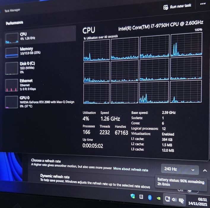 Laptop Gaming OMEN i7 RTX 2080 240Hz