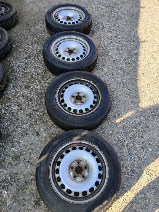 Jante de tabla 5x112 cu cauciucuri de iarna 205 60 r16