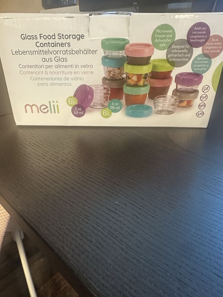 Стъклени бурканчета за бебешки пюрета melii 4x30ml и 4х120ml