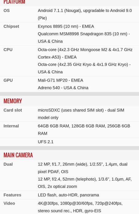 Samsung Galaxy Note 8 Gold