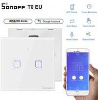 Sonoff T0EU2C двоен ключ за осветление с WiFi/сензорно управление