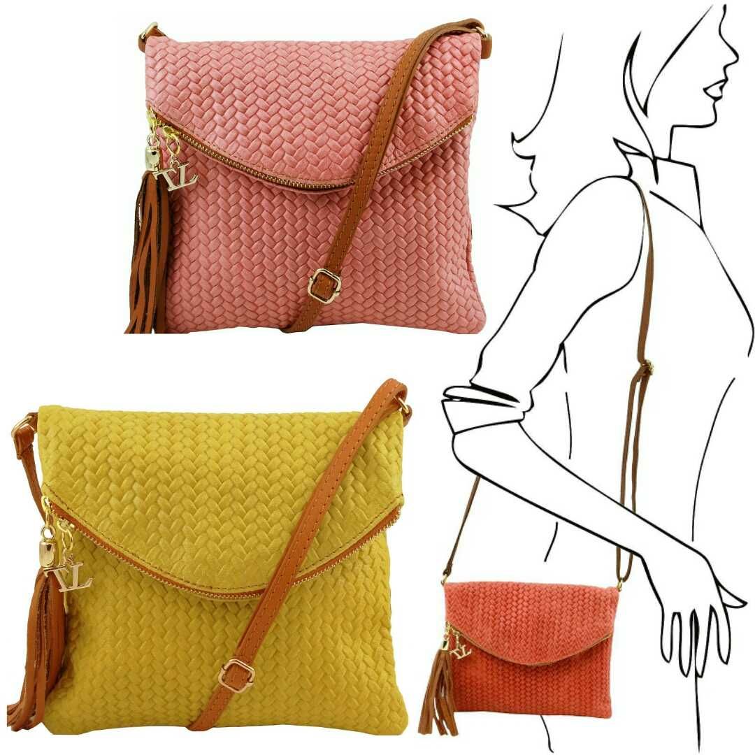 TUSCANY LEATHER – Плетена чанта от ест. кожа 23х20X2 см нова с етикети