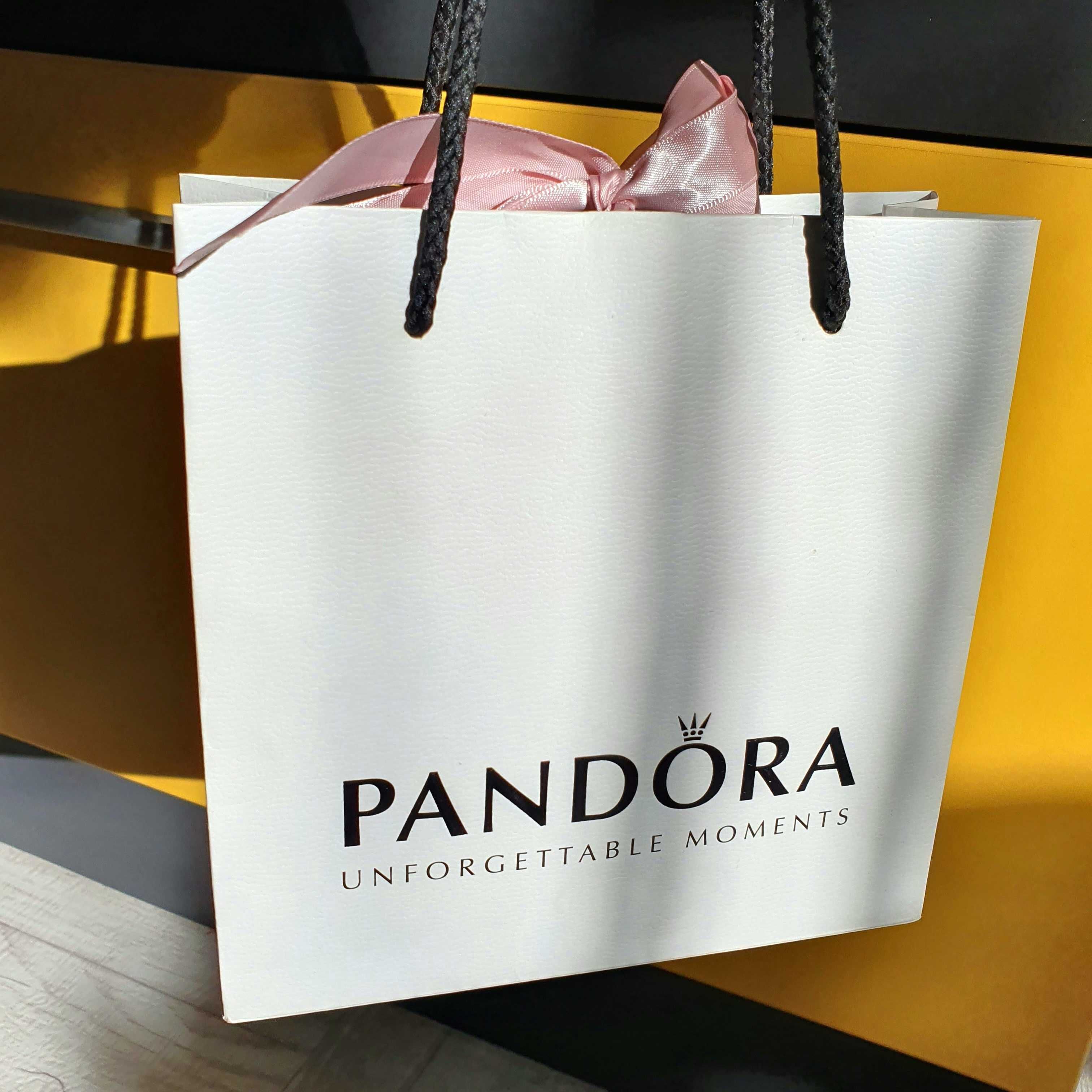 Bratara originala Pandora 925, 18cm, 2 pandantive, punguta & cutie