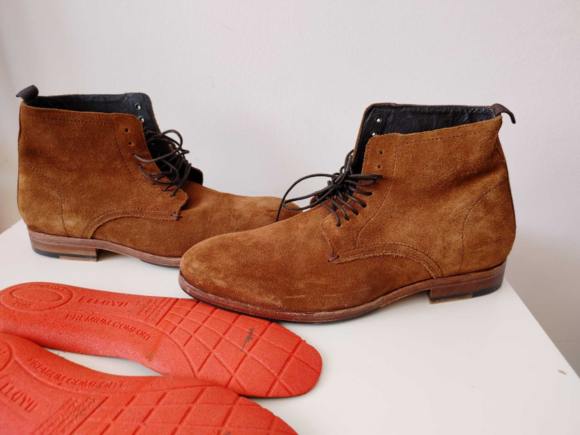 Французская мужская обувь ботинки Minelli 100% замша Made in Portugal