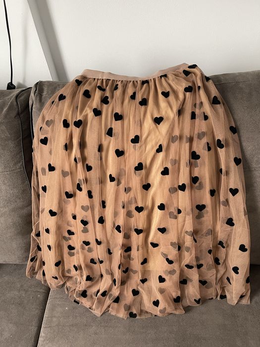 Fusta tull cu imprimeu inimioare