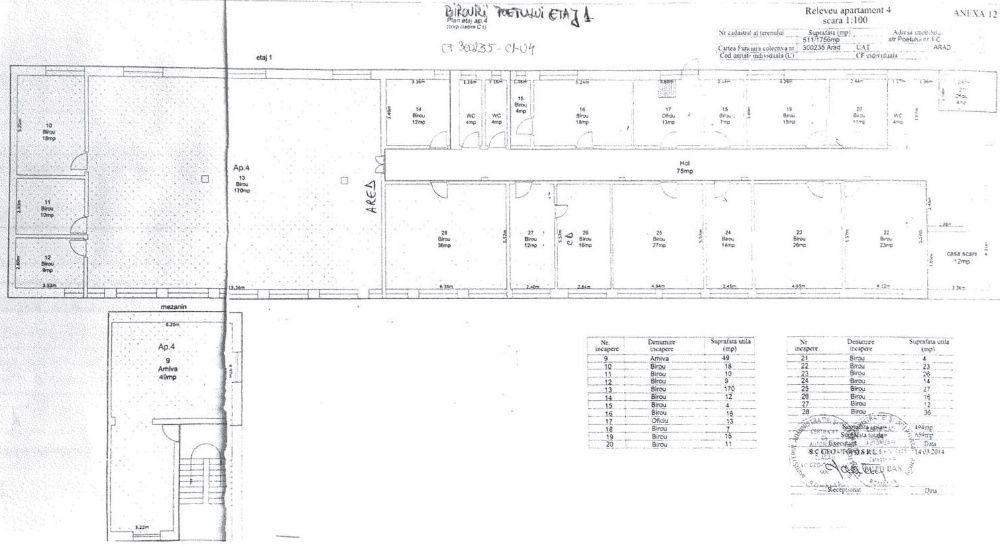 Spatii birouri Arad, central zona UTA 8 eur/mp neg