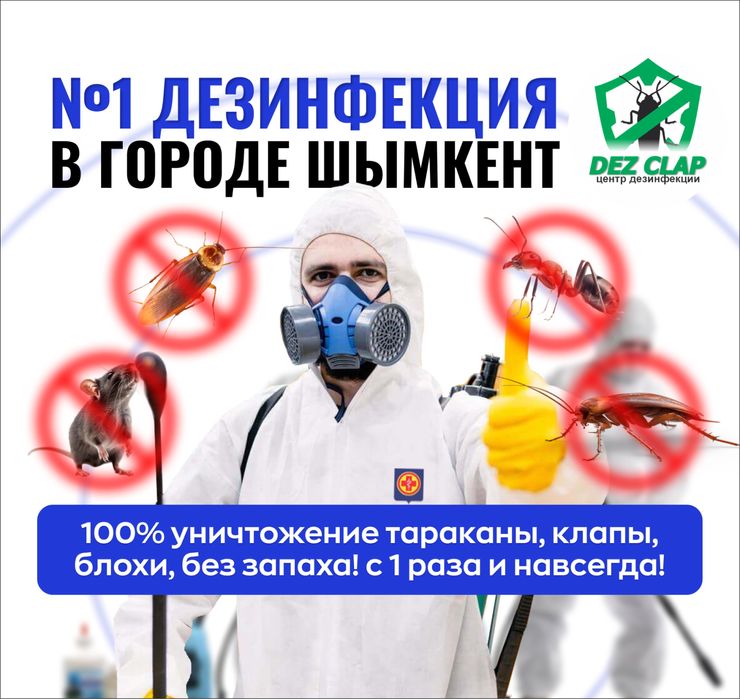 Дезинфекция, Дизинфекция, Шымкент без запаха, тараканы, клапы, муравей