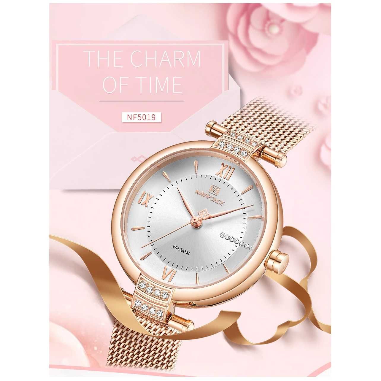 Дамски часовник Naviforce Quartz Watch, Златист, Бял