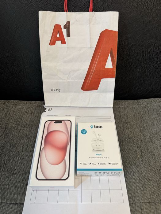 ЗАПЕЧАТАН 128GB iPhone 15 A1 Гаранция до 2027 г. Pink