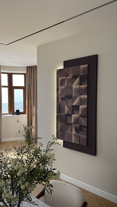 Картина 90*180 геометрическая абстракция с подсветкой