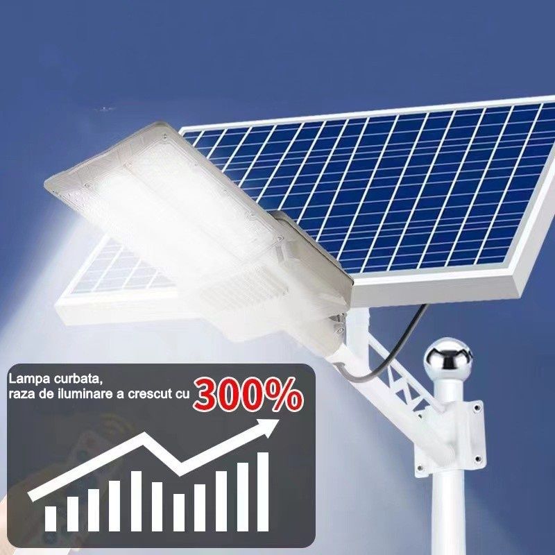 Lampa solara stradala , pentru curte sau strada, cu trei grile,