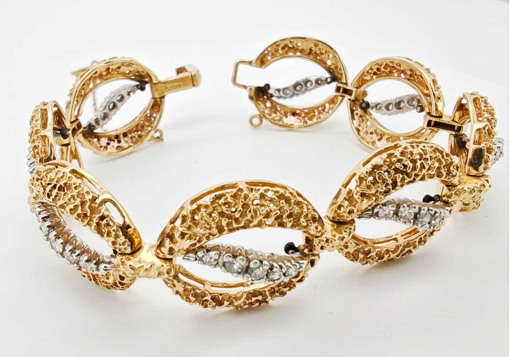 Bratara aur 14k cu diamante 0.95ct 30gr